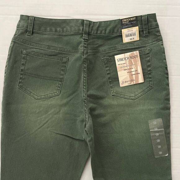 New St. John's Bay Green Jeans Womens Size 10 Bootcut Mid Rise Stretch Casual - Picture 5 of 14